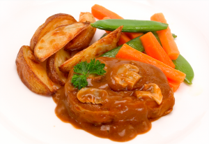 Beef steaks in Diane sauce